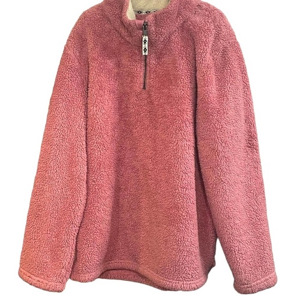 Copper Key | Pink Soft Sherpa Pullover Size 10/12 - Picture 2 of 5